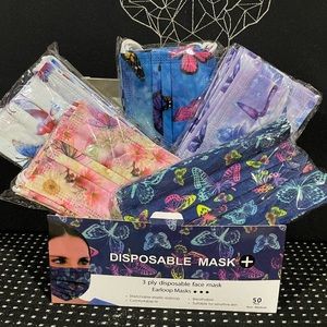Butterfly Disposable Masks box of 50 pieces
